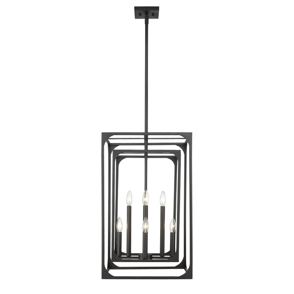 Easton Chandelier, 8-Light, 16.5 In.W X 27 In.H, Matte Black/Matte Black